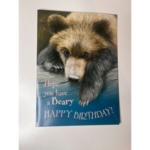 Garden Inspirations Bear Happy Birthday Blessing Wishes & Greetings Card
